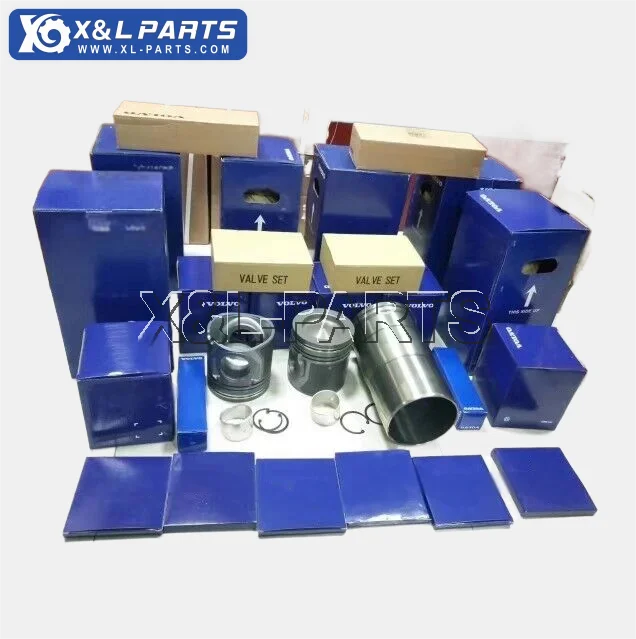X&L Excavator Accessories D12D D13F Diesel Engine Parts Piston Cylinder Liner Assembly Engine Overhaul Kit for Volvo 460 480 700